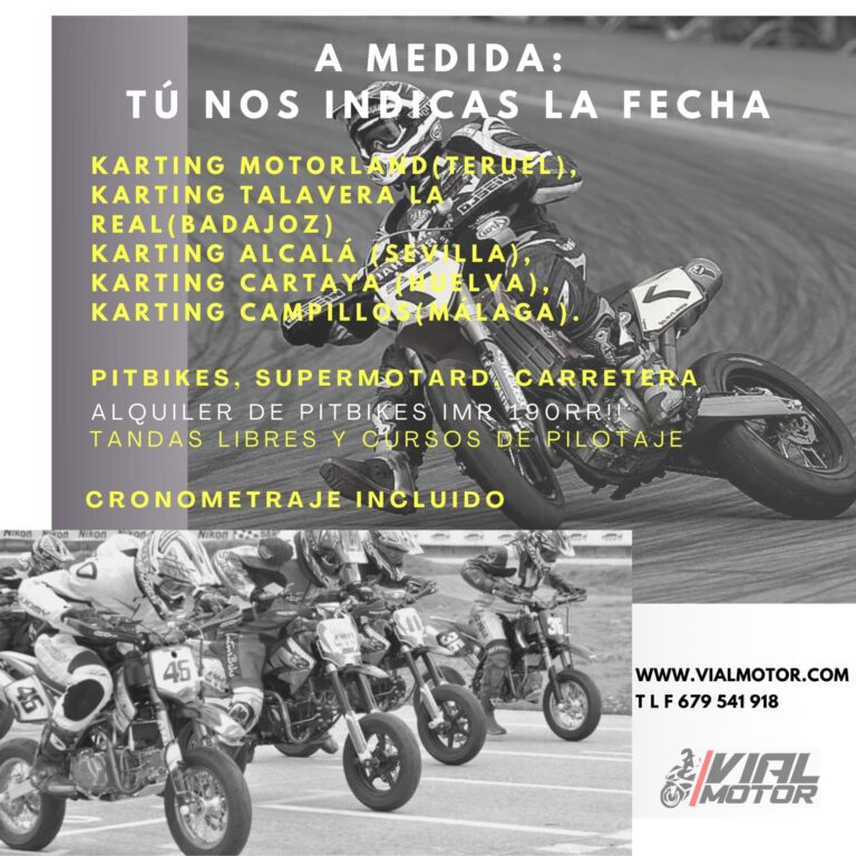 Tu eliges la fecha. Cursos con Pitbike