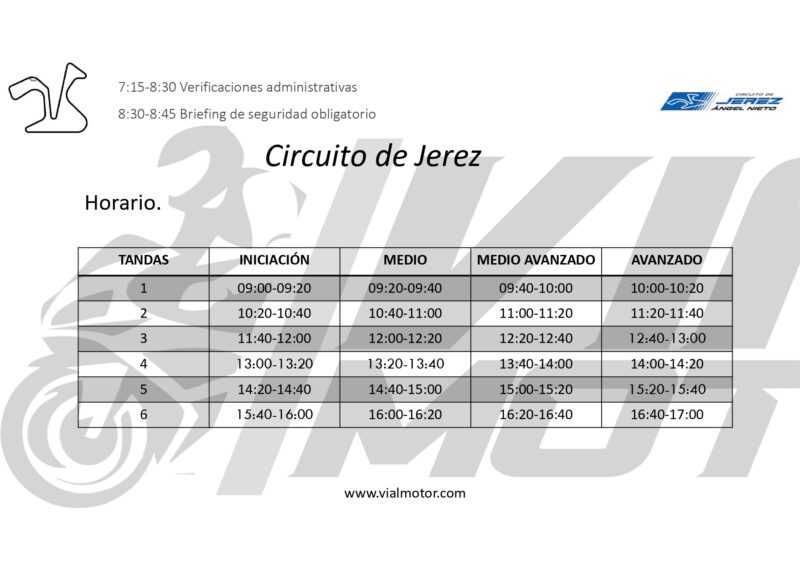 horario jerez verano 4 niveles_page-0001 21 Junio. Circuito de Jerez